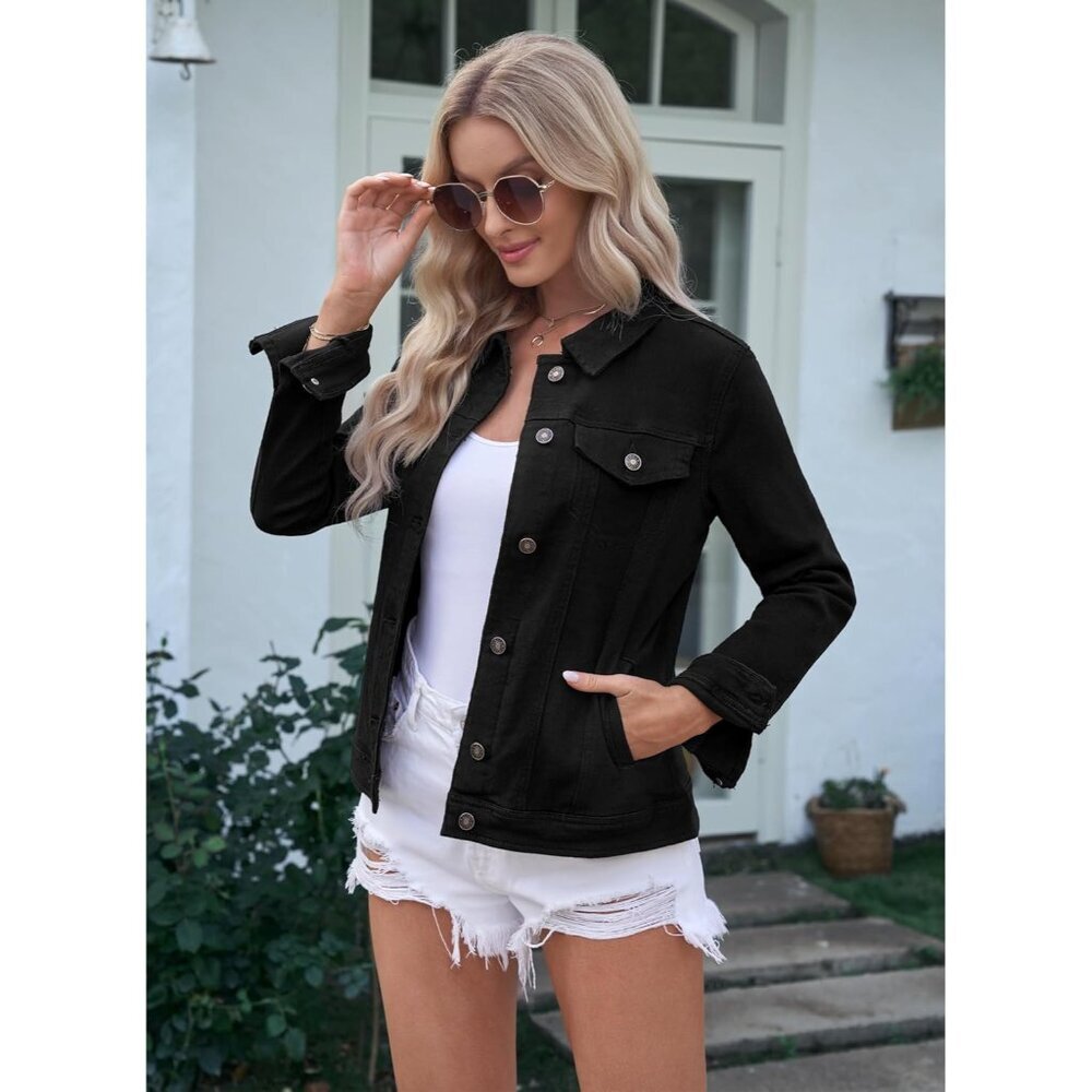 Women's Basic Button Down Stretch Fitted Long Sle… - image 4